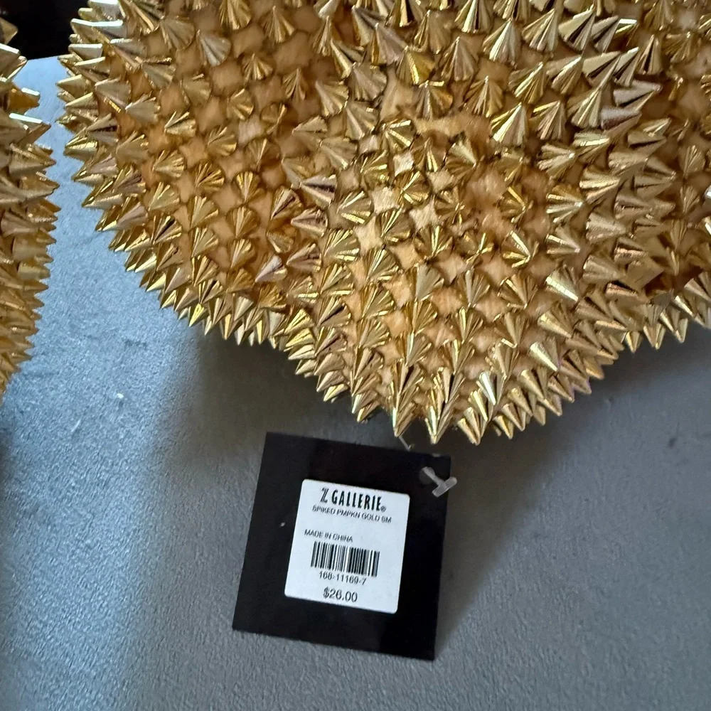 Z Gallerie Gold Spiked Pumpkins
